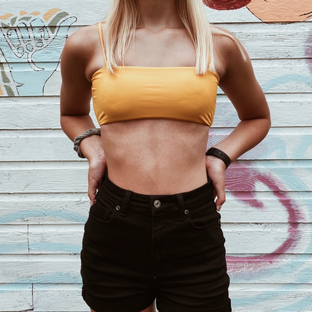 yellow swimsuit top